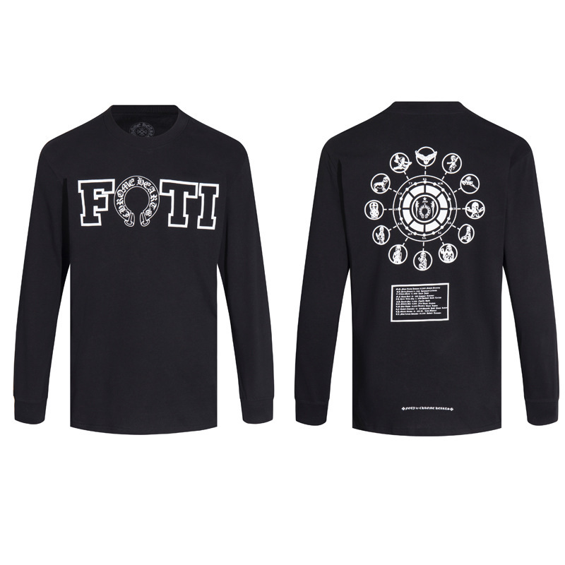 クロームハーツのクロスボーダー正規版高品質純綿男女プリント長袖Tシャツ卸売在庫あり|undefined