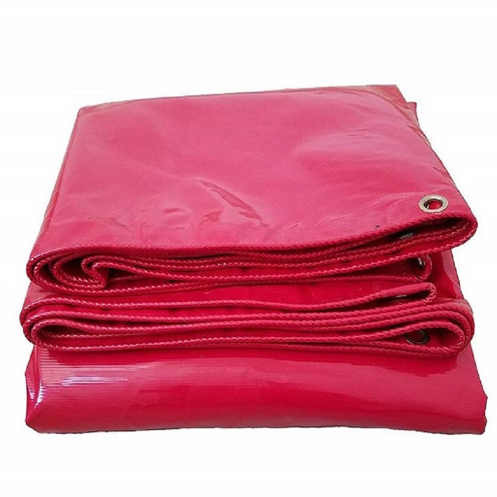 红色重型加厚550克PVC涂塑防水篷布卡车汽车防老化防火三防布油布