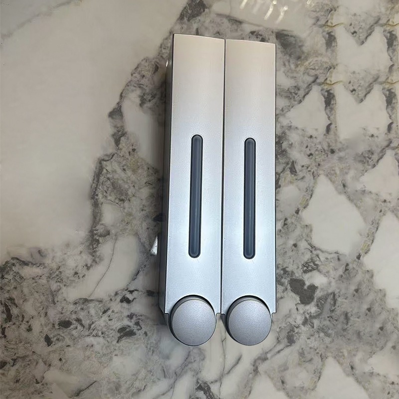 单双三头免打孔壁挂式皂液器 厨房家用手动按压洗手液分配器|undefined