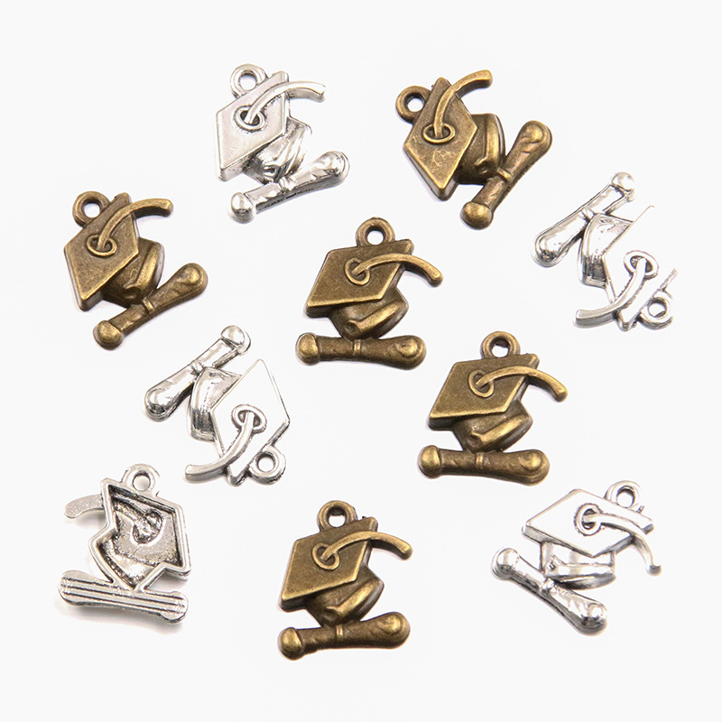2 color 17*18mm boutique explosions diy alloy accessories doctor cap learning pendant luggage accessories 2 color 17*18mm boutique explosions diy alloy accessories doctor cap learning pendant luggage accessories