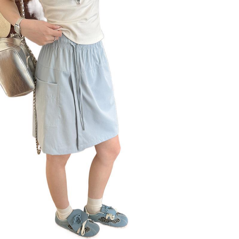 アイスシルク山本ショートスカート女性の夏薄い 2025 新しいハイウエスト痩身小さな作業服スカートヒップカバースカート|undefined