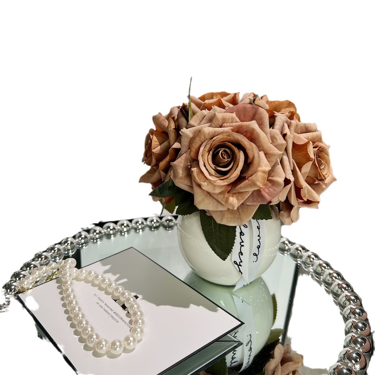 Haus & Gaart Retro simuléiert Bouquet Rosen-Stil Blummenset Heem Wunnzëmmer Dëschdekoratioun künstlech Blummen Seidbléiendekoratioun_voghion.com