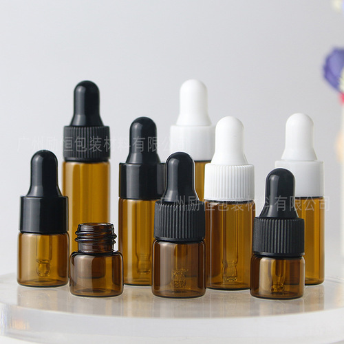 Brown small-capacity glass liquid bottle 1ml 5ml essence bottle 2ml dropper essential oil filling bottle
