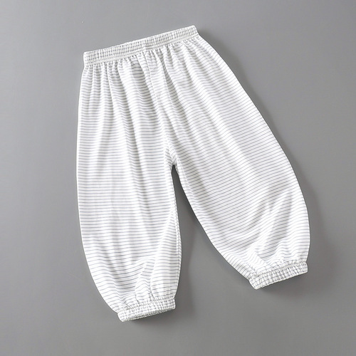 Children's Summer New Pure Cotton Mosquito-Proof Pants, Unisex Ankle Pants, Boys' and Girls' Lantern Pants, Casual Home Pants