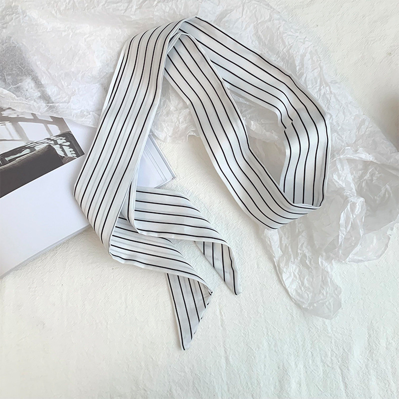 Bufanda de seda de lunares, banda larga, sensación de alta gama, nuevo estilo multiusos, todo-fósforo, bufanda pequeña, pañuelo para el cabello, cinturón de cinta para el cabello