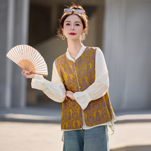 2026春季新款女高品质新中式国风时尚两面穿提花马甲外套YG83042