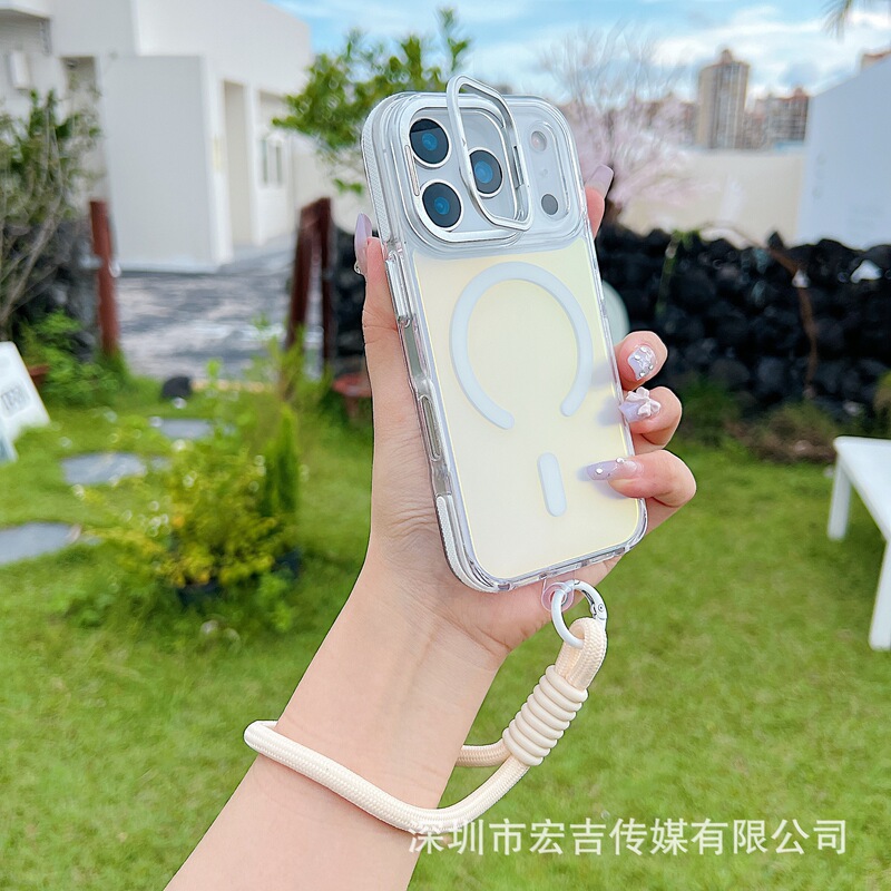iPhone17Proスタンド落下防止携帯電話ケースに適した2色のXuncaiカメレオンSamsung S25磁気保護カバー|undefined