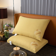 Wholesale live-streaming beauty sleep mugwort embroidery style 3D pillow core hot melt whole cotton washable down feather pillow