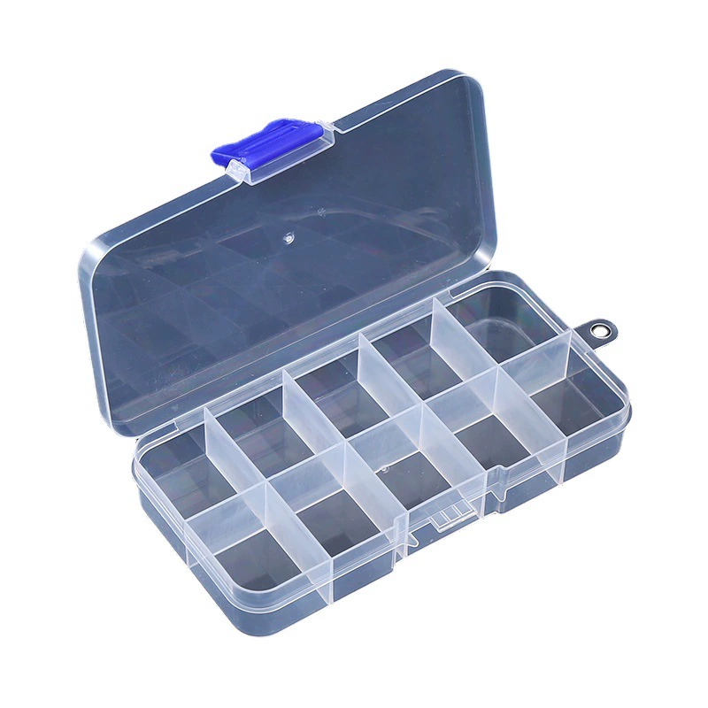 10 15 24 grid transparent plastic box components box stationery fishing gear jewelry cosmetic storage box