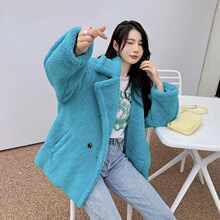 年轻款皮草外套女短款2022韩版秋冬新款仿羊羔毛保暖毛毛外套