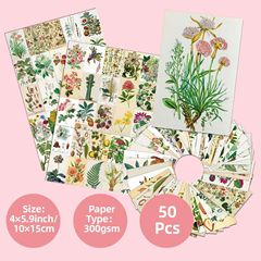 50枚の草花を混ぜてカードを温かくしてください。