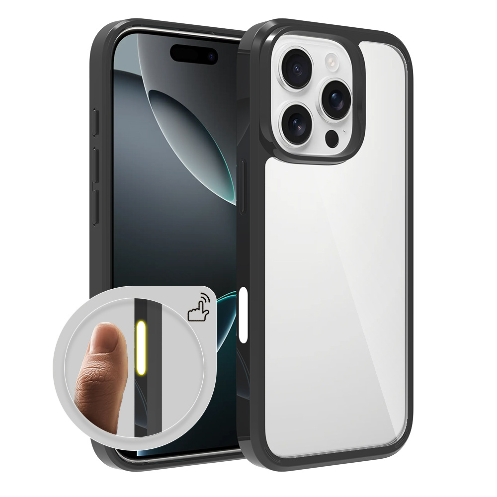 Aplicable a iPhone16Pro cámara inteligente botón de teléfono móvil caso de 1.5mm acrílico cubierta transparente nueva