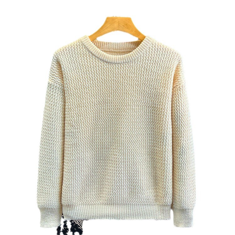 Retro cuello redondo suéter de viento perezoso hombre hombro primavera y otoño suelto multifacé suelto chaqueta de jersey de alta calidad abrigo