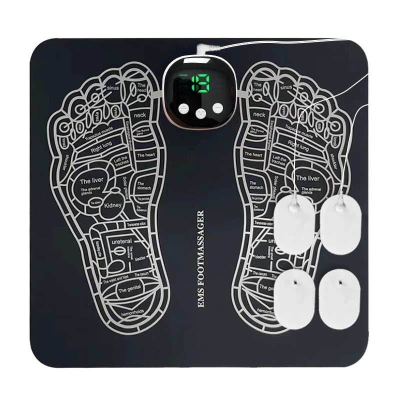 Masajeador de pies EMS con impulsos, almohadilla de fisioterapia, recargable USB