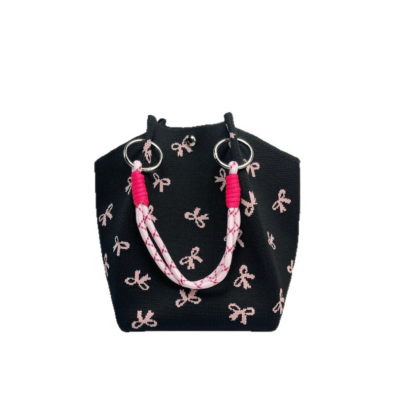 Bolso de cubo ovalado de punto de gran capacidad para mujer, bolso tejido lindo, bolso de mano, bolso de almuerzo, bolso de mano de todo fósforo