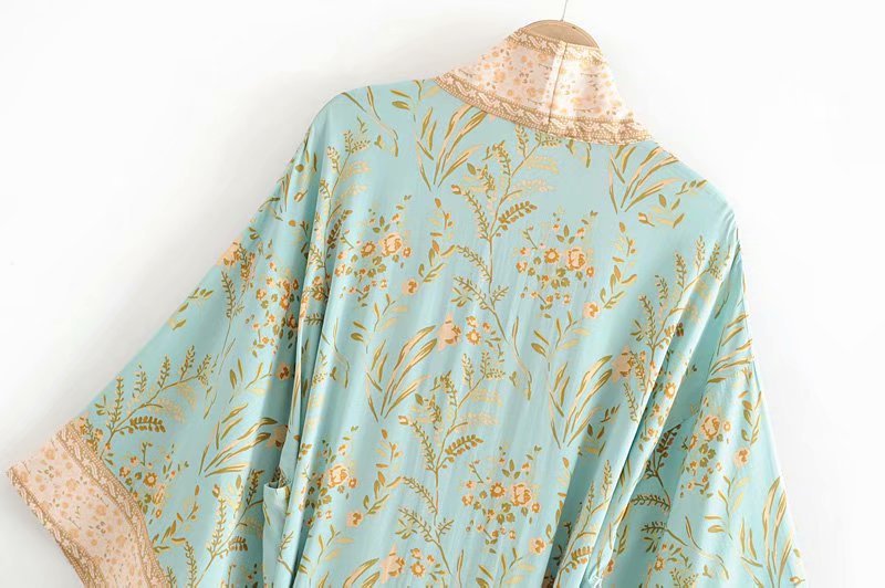 printing mid-length kimono jacket NSAC57409