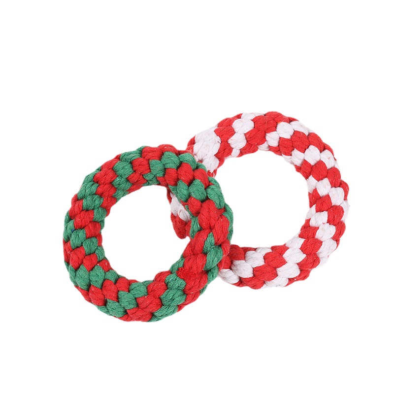 Mascota juguete de Navidad perro juguete molar nudo resistente a mordeduras cachorro Teddy Navidad perro juguete fábrica personalizada