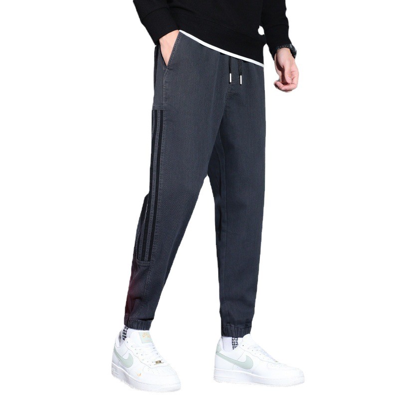 Jeans para hombres primavera y otoño nuevos pantalones sueltos Harun, pantalones largos de moda coreana, pantalones largos casuales.