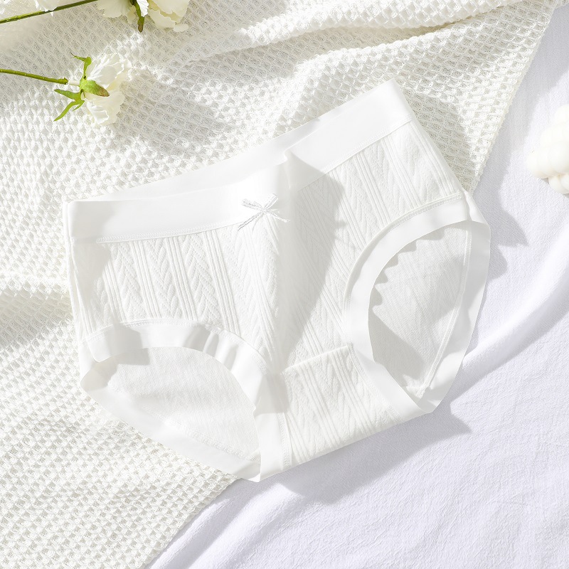 Ropa interior de las mujeres de algodón puro antibacteriano entrepierna media cintura más tamaño transpirable japonés chica triángulo pantalones cortos sin costura interior