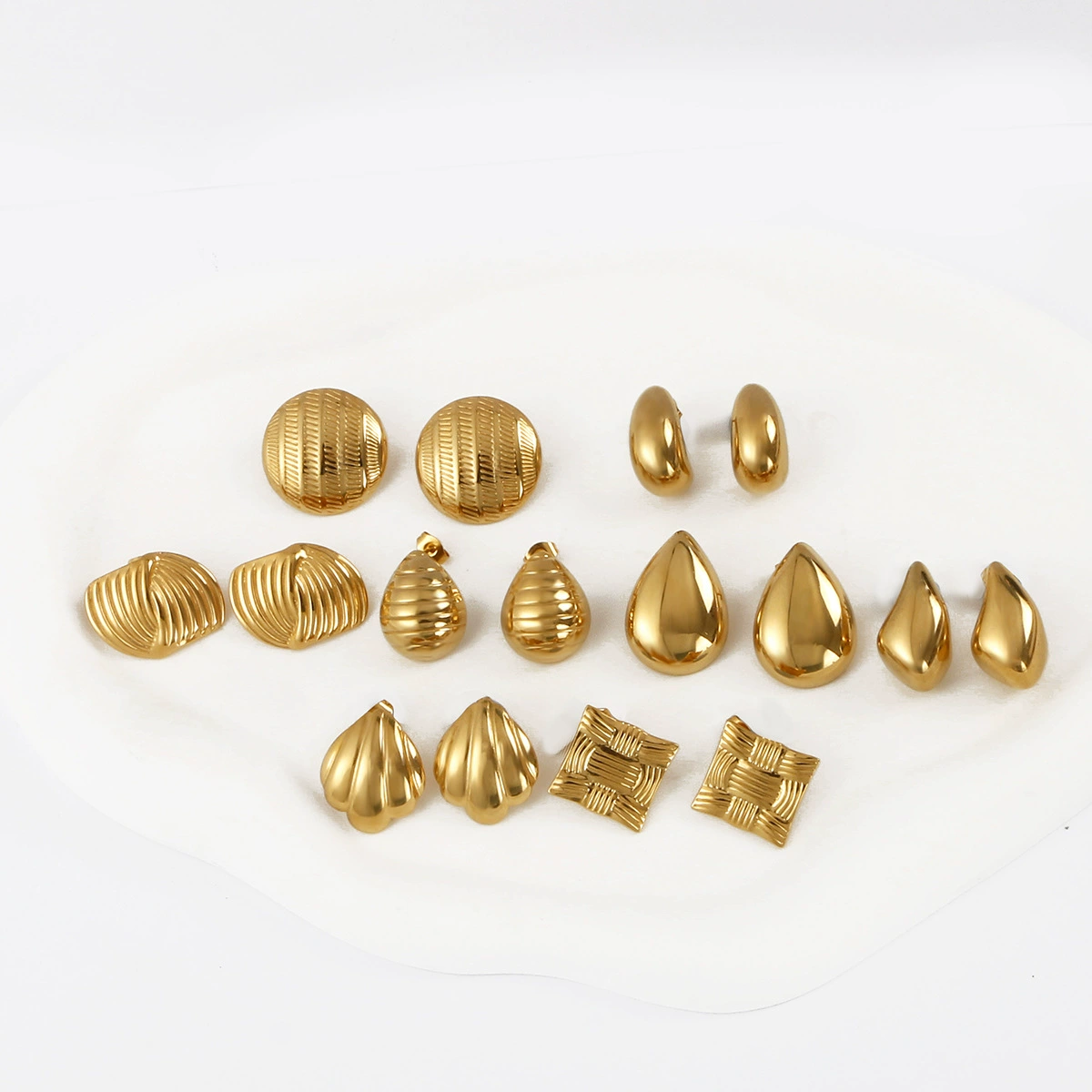 Европейские и американские ретро-серьги из нержавеющей стали, высококачественные нишевые серьги, геометрические асимметричные серьги с каплями воды, простые серьги для женщин