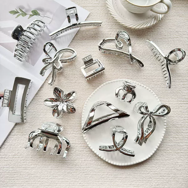 Imitation Metal Cold Style silver Clip Large Back Head Hair Volume Multi-disc Shark Clip Advanced Hair Accessories Hair Clip