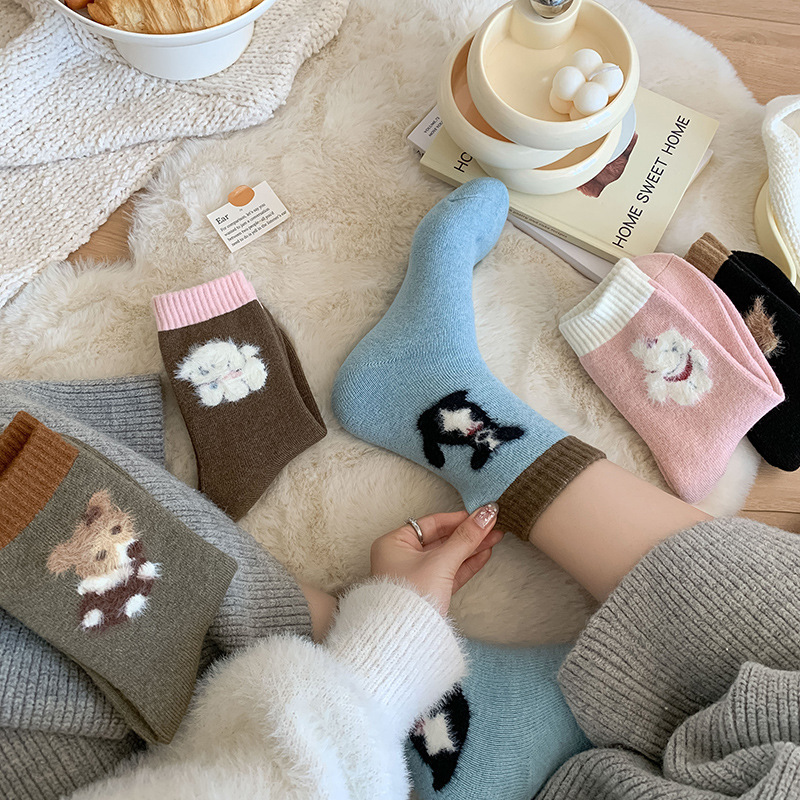 Calcetines de Lana de Tubo Medio para Mujer Antibacterianos con Absorción de Sudor para Invierno