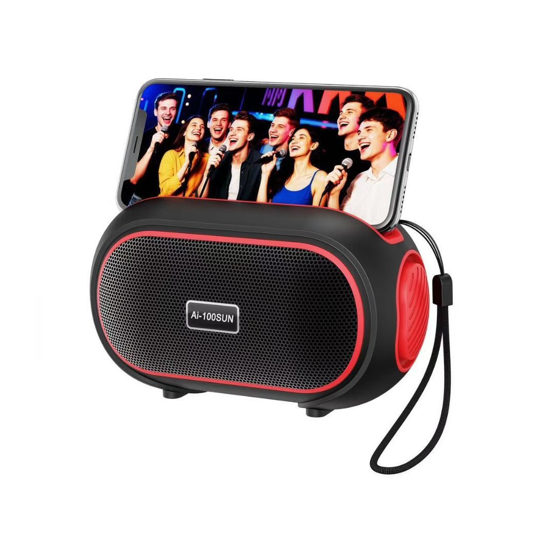 AI - 100SUN altavoz solar Bluetooth de escritorio portátil soporte de teléfono móvil portátil TWS mini tarjeta de audio