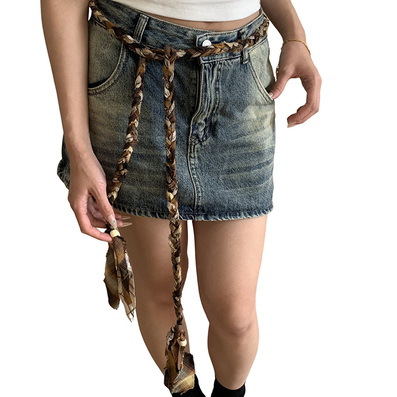 Cadena de cintura de punto estilo bohemio nuevo sentido de diseño decorativo nicho accesorios de falda retro cinturón tejido de cintura