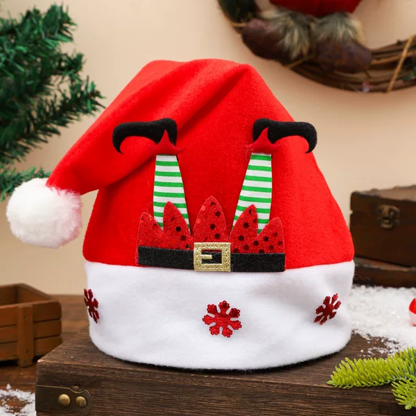 Santa Claus upside-down decoration Christmas hat wholesale children's holiday headwear cross-border ready-made gift items supplied by manufacturer