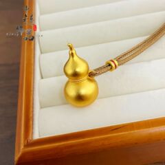 金店同モデルの高保色古法沙金花糸ひょうたんペンダント新中国式国潮風ひょうたんペンダント卸売り