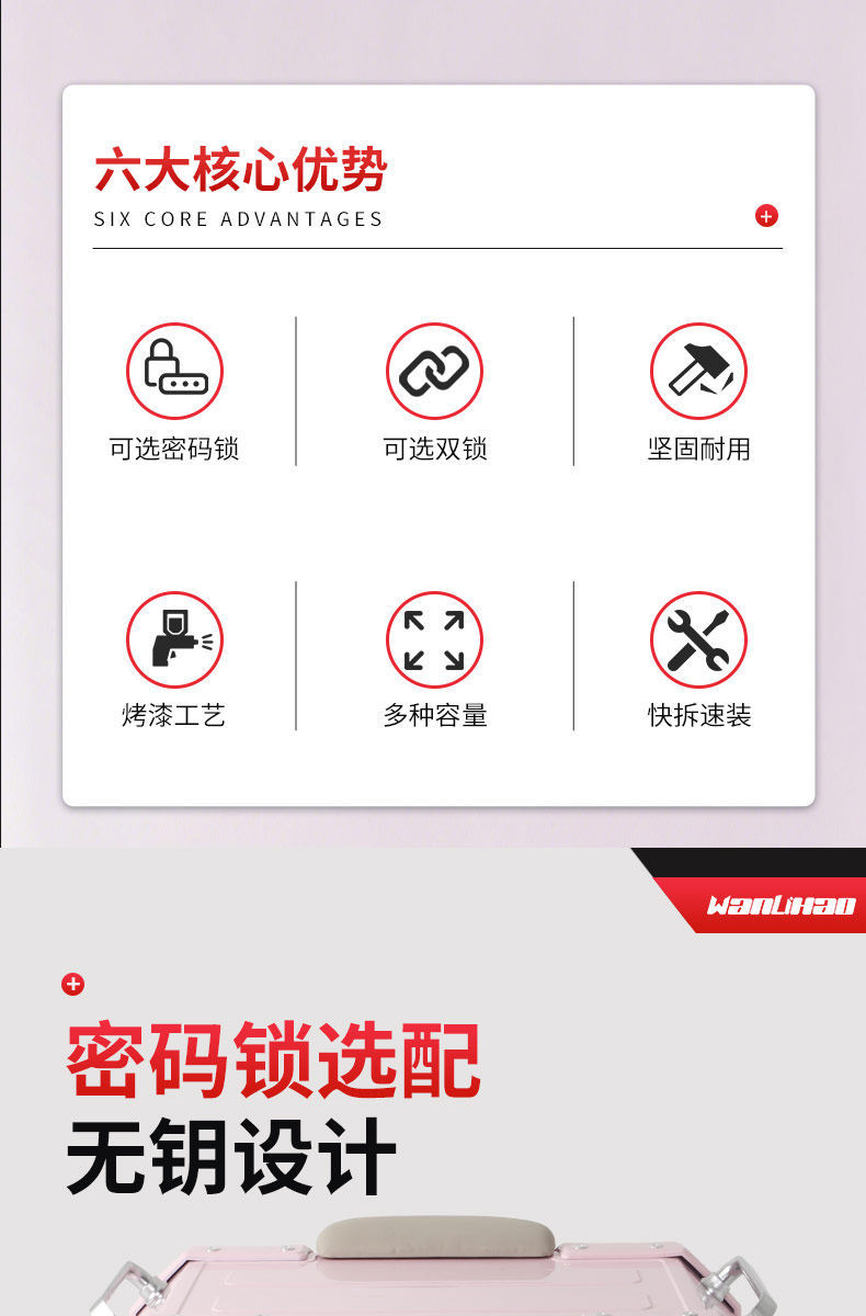 Wanlihao is suitable for the rear box of the Niu U1One electric scooter, a new national standard electric vehicle trunk with a password lock, for motorcycle modification