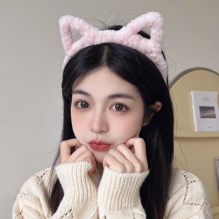 可爱镂空猫耳朵发箍女洗脸发捆发旅头箍2025新款网红发卡猫咪头饰|undefined