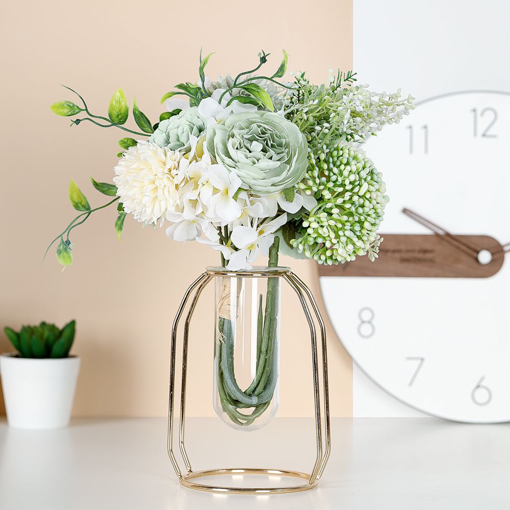 繡球花束仿真花植物盆景婚慶裝飾品INS風仿真批發玫瑰花MW66781