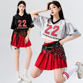 女团kpop打歌服银色亮片闪闪亮闪闪hiphop舞台服女团舞台演出服
