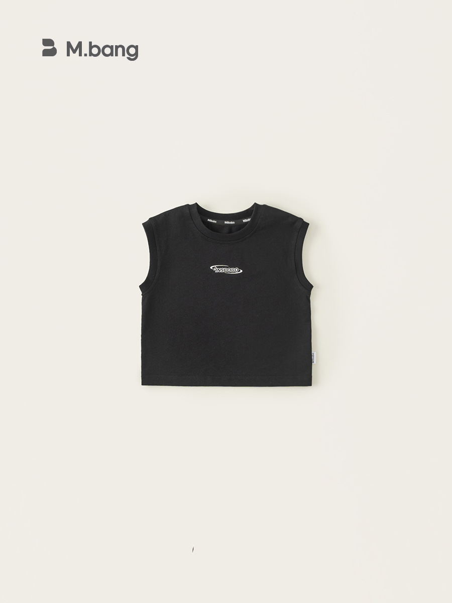 Youbao ropa para niños chaleco de letras simples para niños 2025 verano nuevo estilo niño salvaje cuello redondo sin mangas top verano