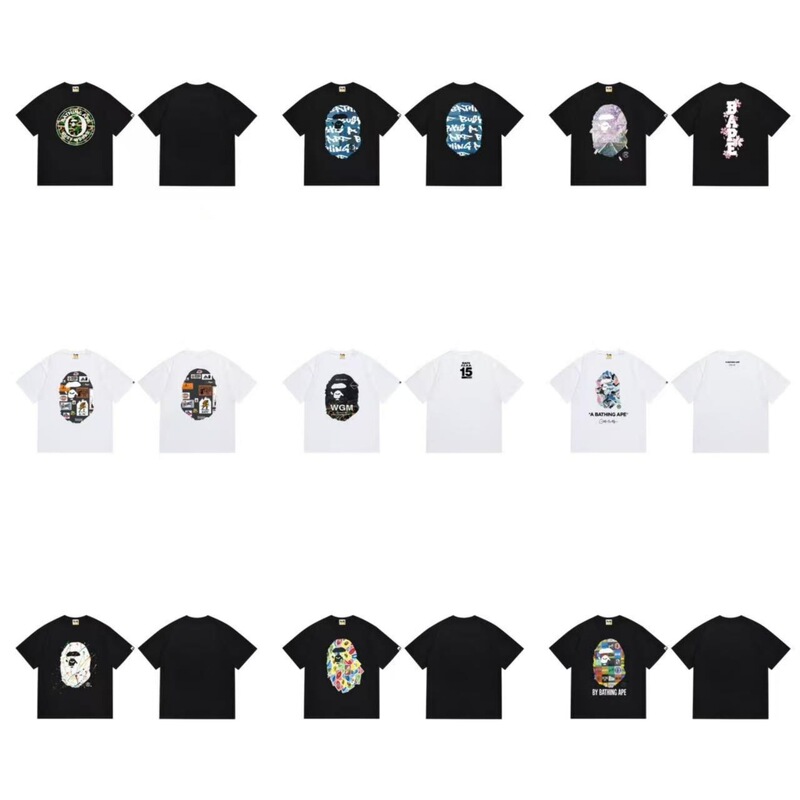 Trendy brand cross-border wholesale supply for foreign trade 260g heavyweight BAPE ape head shark short-sleeve T-shirt 1 Trendy brand cross-border wholesale supply for foreign trade 260g heavyweight BAPE ape head shark short-sleeve T-shirt 1