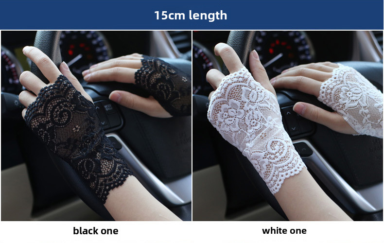Fabrik direkt sonnencreme spitze handschuhe halb finger frauen sommer dünne fahren finger narbe tattoo halbe dekoration großhandel_voghion.com