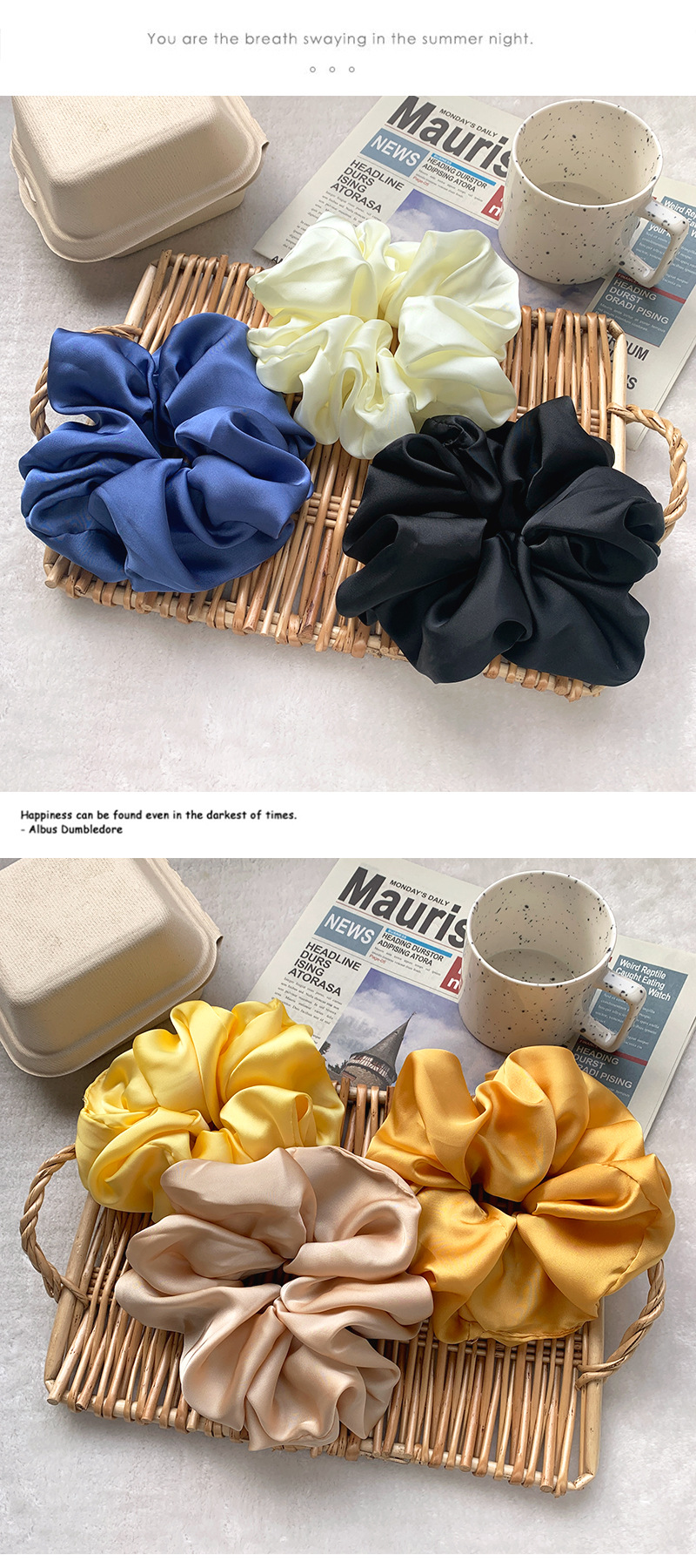 Simple Style Solid Color Satin Hair Tie 1 Piece display picture 1