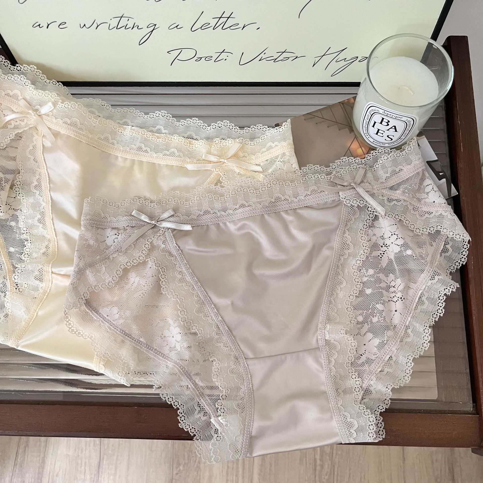Nuevos puros deseos sexy pantalones íntimas de mujer de verano alta abertura delgada y transpirable confortable arco de encaje de mujer image 3