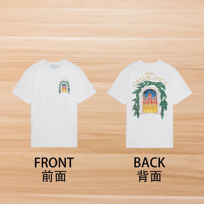 カサブランカ カサブランカ 半袖 ヘビーウェイト 260g アメリカのトレンド ブランド ニッチ ルーズ ハイストリート Tシャツ|undefined