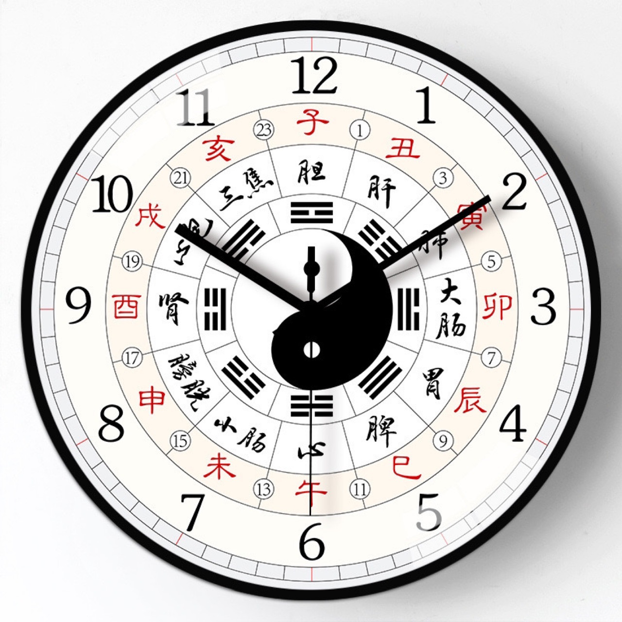 子午流注钟表中医养生家用时钟十二时辰静音客厅24小时挂钟-阿里巴巴