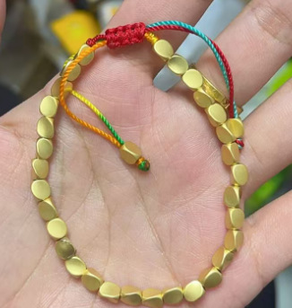 Copper alloy twisted beads colorful rope style