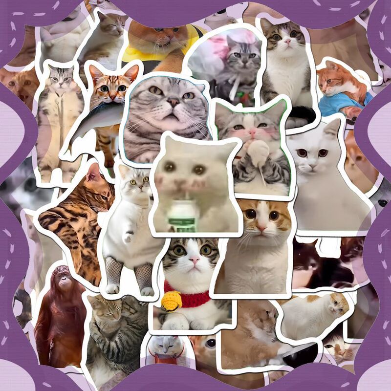 300 Cat Meme Stickers, Cute and Funny Ghost Cat Ins Style Expression Pack, Stalk Material, Ledger Stickers