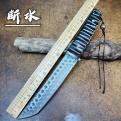 ダマスカス鋼VG10屋外カッター高硬度野外生存ナイフ一体鋼小ストレートナイフハンドル肉ナイフ