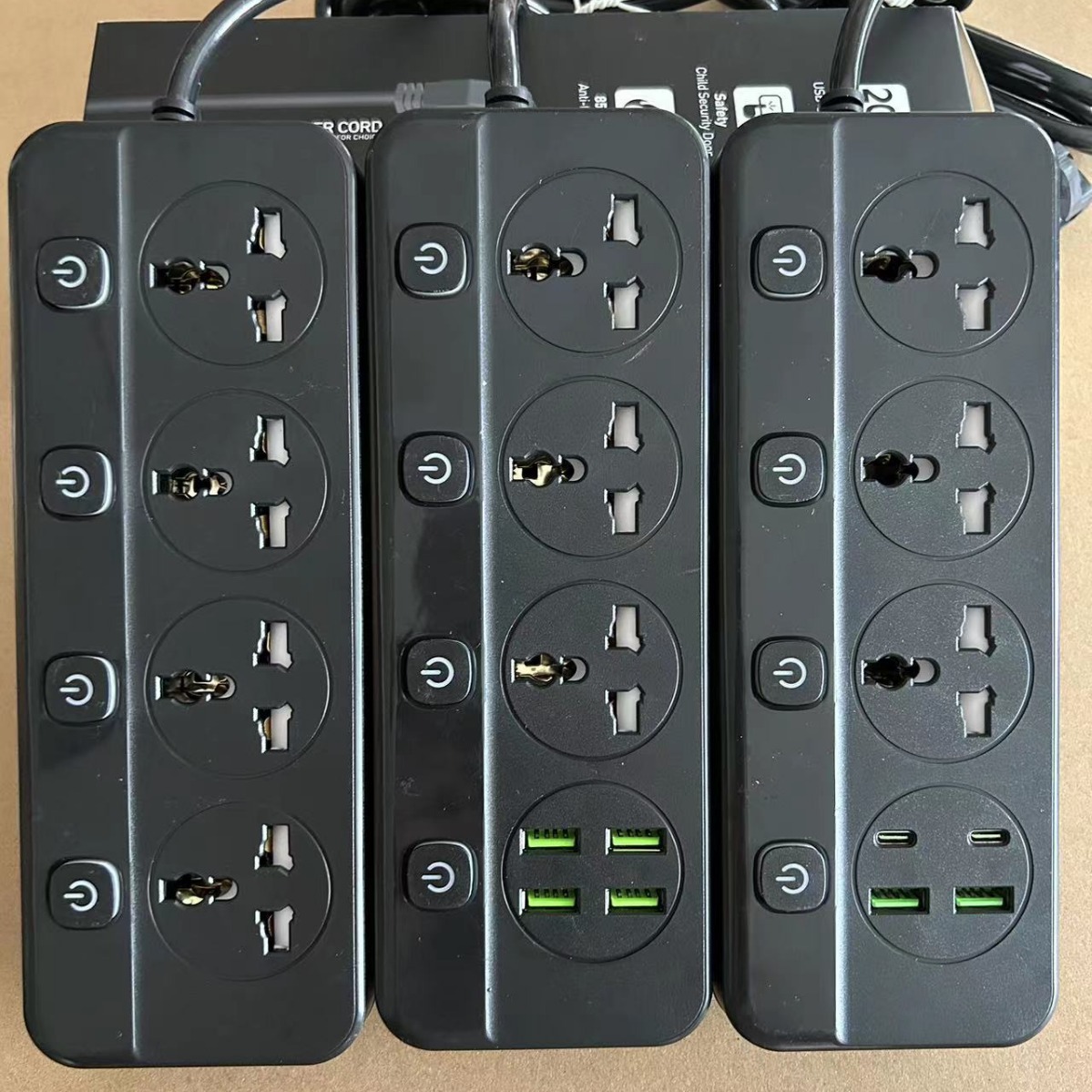 Placa de conexión de enchufe estándar europea para uso doméstico transfronterizo de venta directa con interruptor de control de enchufe de corriente USBType-C