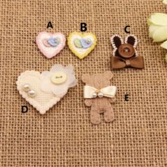 布は創意的な愛の熊のウサギの頭を貼って手作りのdiyの服装のコートの靴の帽子の髪を飾って飾ります。