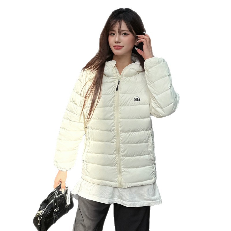 Pareja de marcas de moda costillas gruesas de algodón 2025 nuevo corto invierno blanco ligero encapuchado hombre y mujer casual image 5