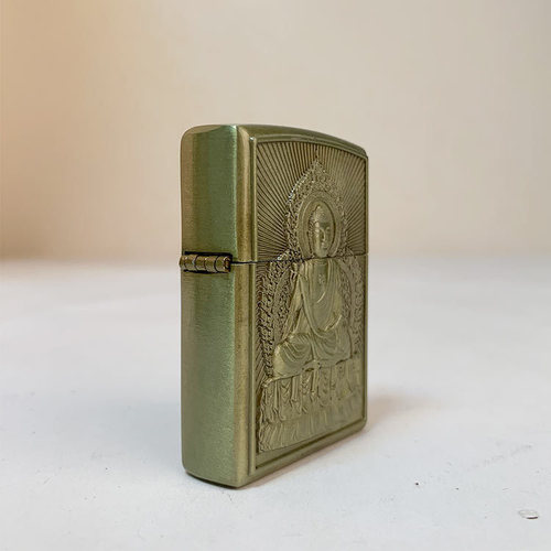Factory direct sales Buddha relief bronze 3068 kerosene metal windproof lighter wholesale