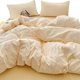 Class A cloud sense double-layer yarn four-piece set small fresh student dormitory three-piece set bed sheet quilt cover bedding
