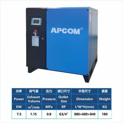 Permanent Magnet Variable Frequency 55Kw Screw-Type Air Compressor 45Kw Industrial-Grade Small Screw-Type Air Pump Air Compressor (Hava kompressorları) - 75kw-power-frequency